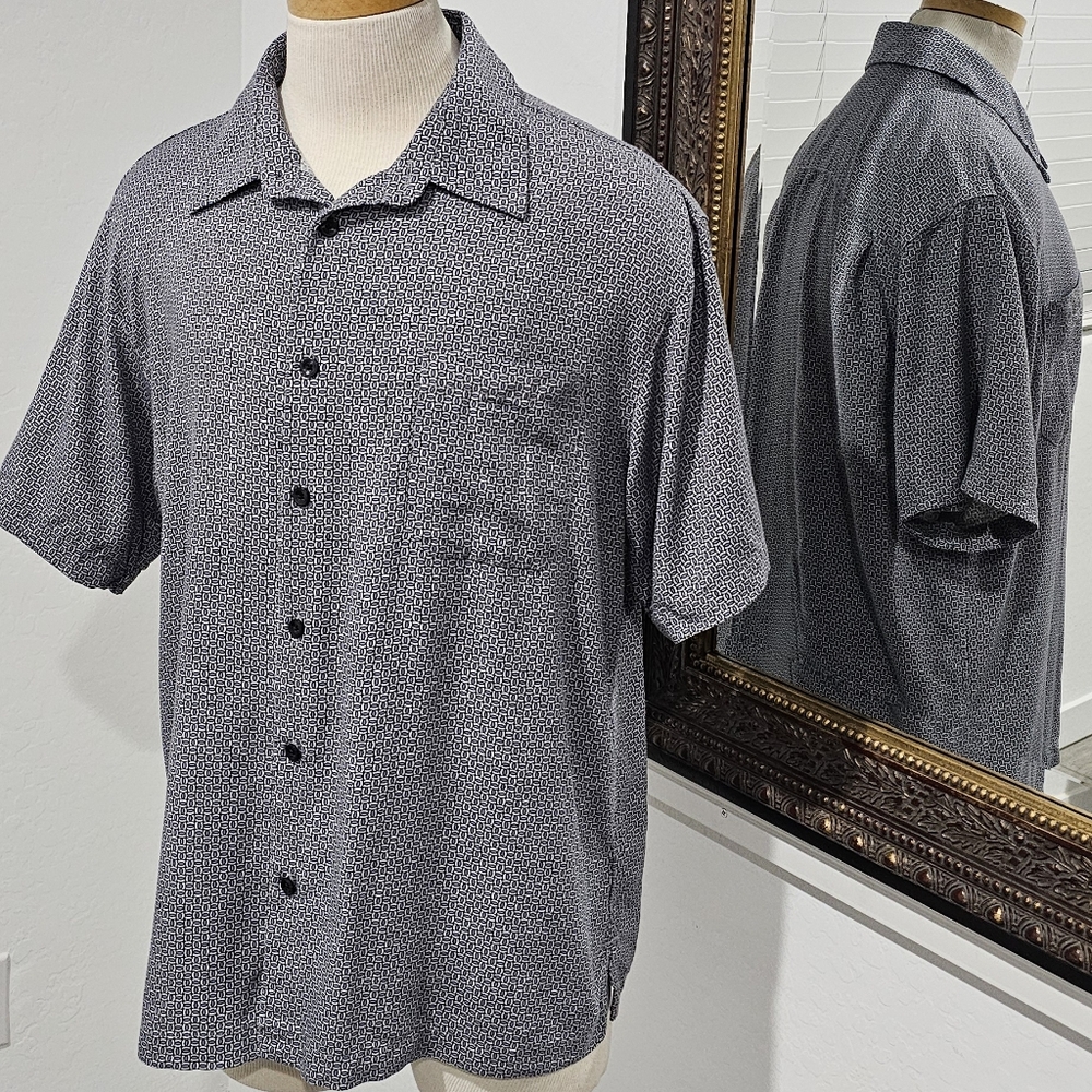 Toscano Gray Button-Up Shirt XL